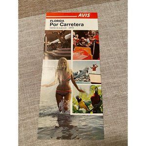 Avis Florida Por Carretera 1972 ephemera brochure pamphlet flyer Rates GUC